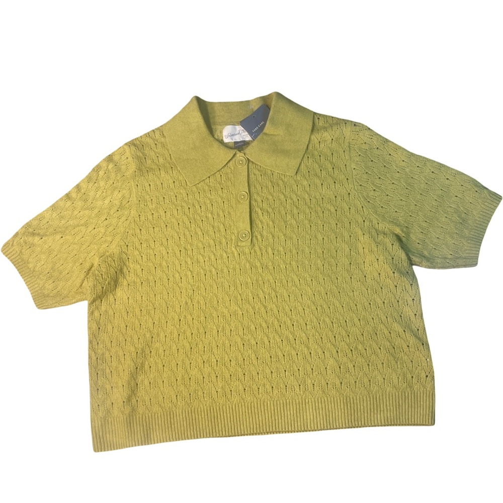 NWT Target Universal Thread Olive Green Cropped Polo Sweater size Small